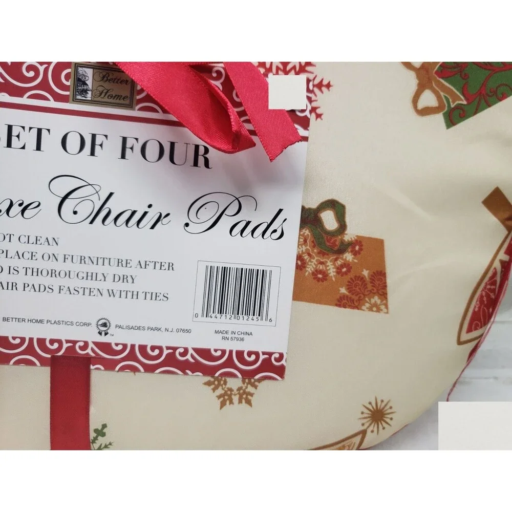 SET OF 4 KITCHEN CHAIR PADS CUSHIONS w/ties, 15
